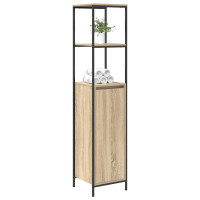 Produktbild för Badrumsskåp med hyllor sonoma-ek 36x35x165 cm