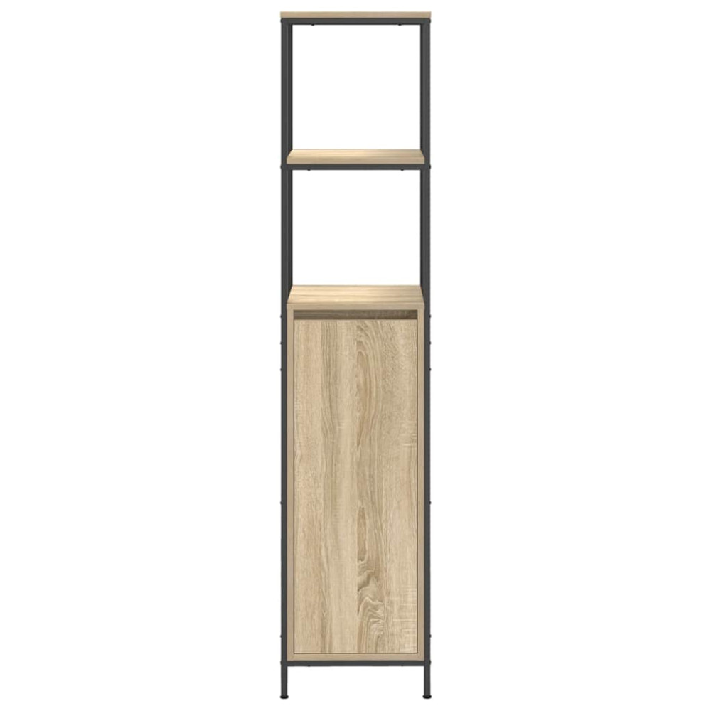 Produktbild för Badrumsskåp med hyllor sonoma-ek 36x35x165 cm