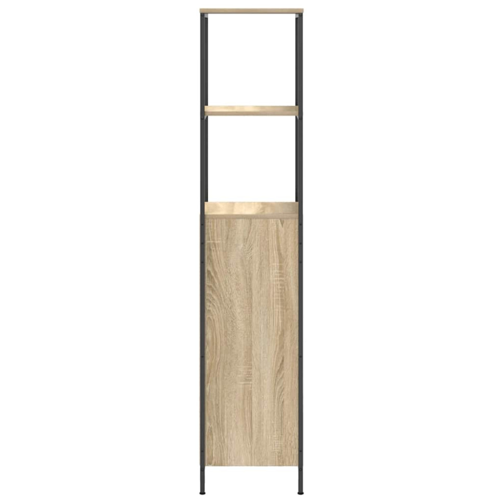 Produktbild för Badrumsskåp med hyllor sonoma-ek 36x35x165 cm