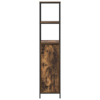 Produktbild för Badrumsskåp med hyllor rökfärgad ek 36x35x165 cm
