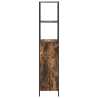 Produktbild för Badrumsskåp med hyllor rökfärgad ek 36x35x165 cm