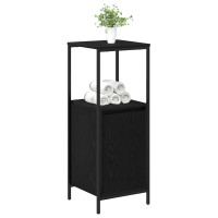 Produktbild för Badrumsskåp med hyllor svart ek 36x35x95 cm