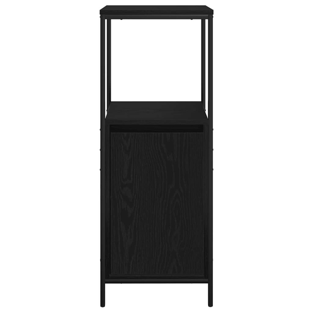 Produktbild för Badrumsskåp med hyllor svart ek 36x35x95 cm