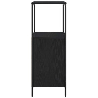 Produktbild för Badrumsskåp med hyllor svart ek 36x35x95 cm