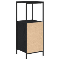 Produktbild för Badrumsskåp med hyllor svart ek 36x35x95 cm