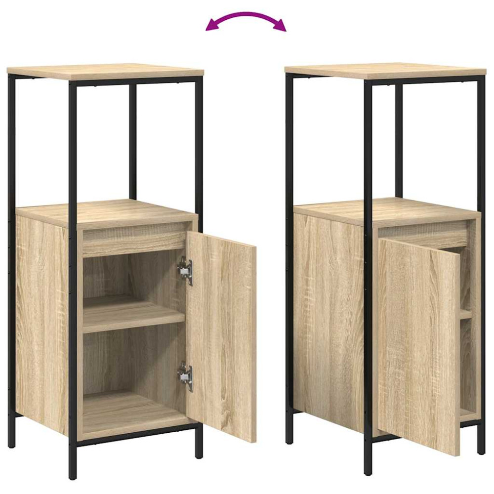 Produktbild för Badrumsskåp med hyllor sonoma-ek 36x35x95 cm