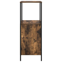 Produktbild för Badrumsskåp med hyllor rökfärgad ek 36x35x95 cm