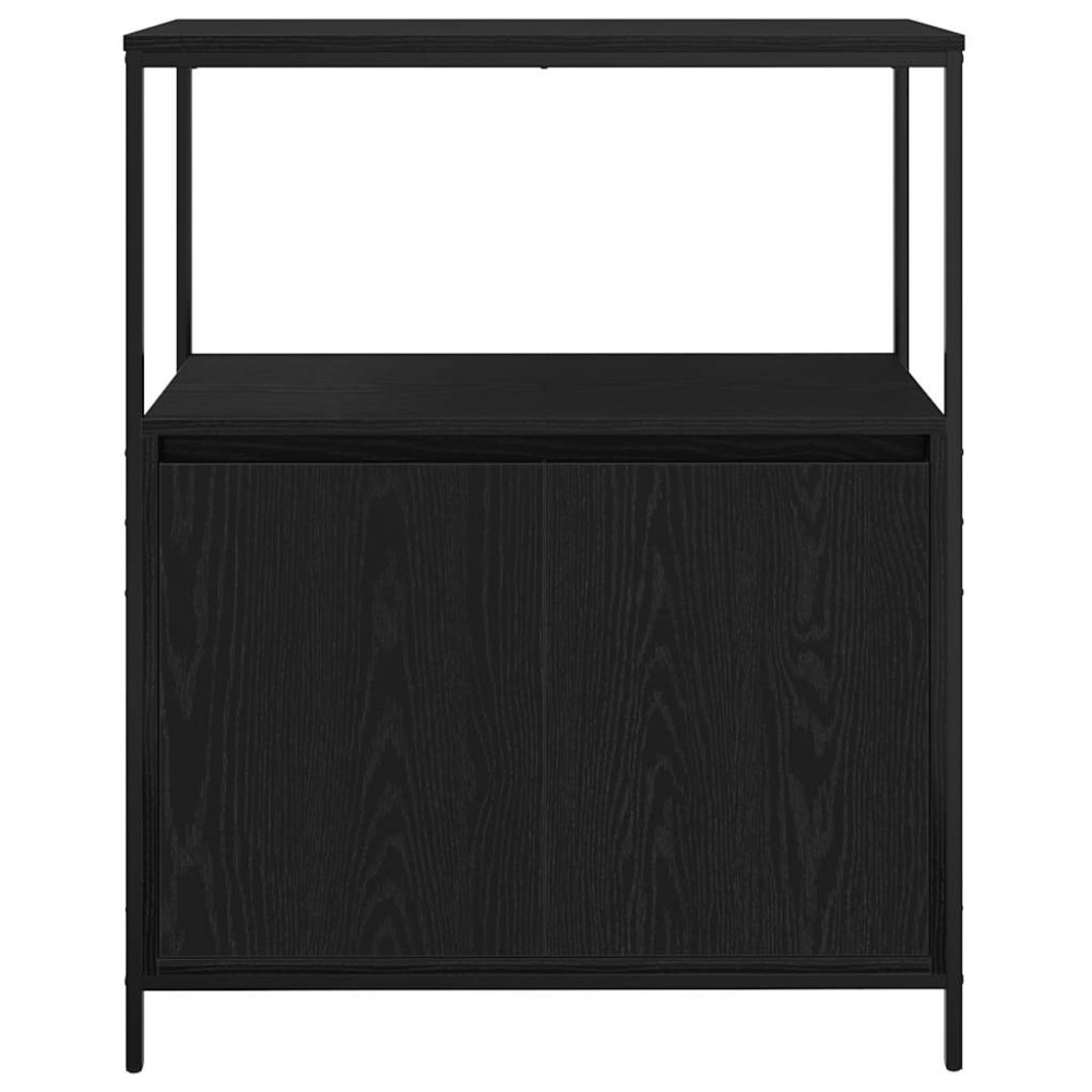 Produktbild för Badrumsskåp med hyllor svart ek 76,5x35x95 cm