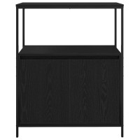 Produktbild för Badrumsskåp med hyllor svart ek 76,5x35x95 cm