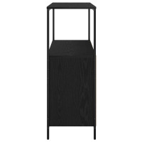 Produktbild för Badrumsskåp med hyllor svart ek 76,5x35x95 cm