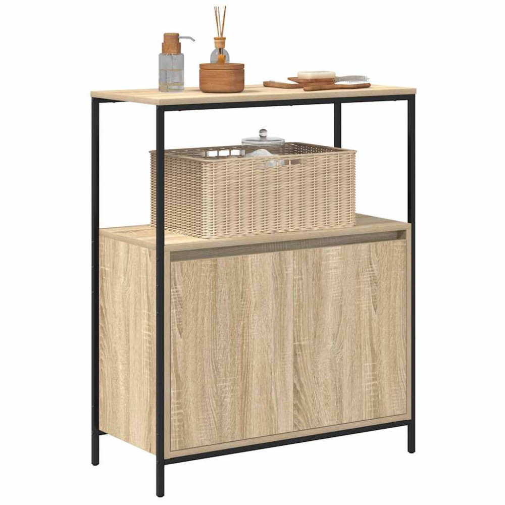 Produktbild för Badrumsskåp med hyllor sonoma-ek 76,5x35x95 cm