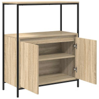 Produktbild för Badrumsskåp med hyllor sonoma-ek 76,5x35x95 cm
