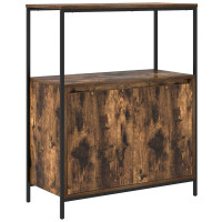 Produktbild för Badrumsskåp med hyllor rökfärgad ek 76,5x35x95 cm
