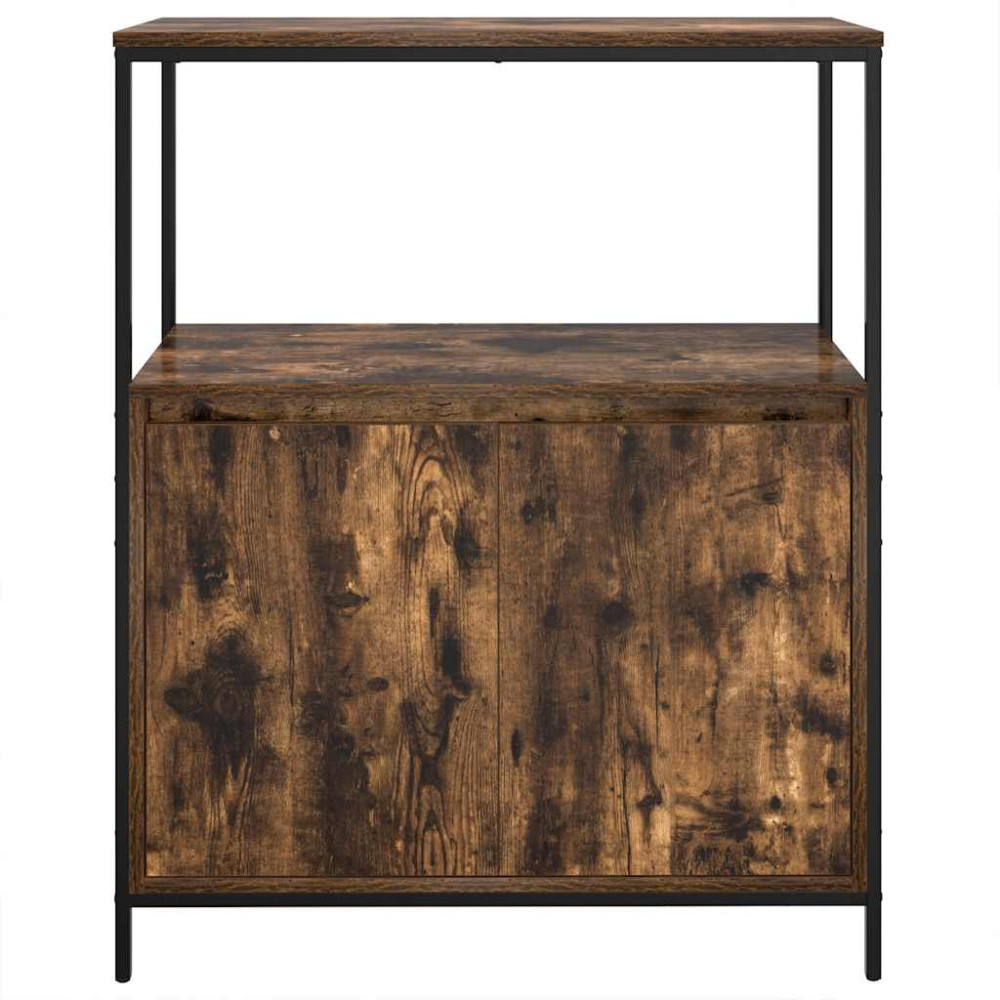 Produktbild för Badrumsskåp med hyllor rökfärgad ek 76,5x35x95 cm