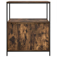Produktbild för Badrumsskåp med hyllor rökfärgad ek 76,5x35x95 cm