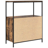 Produktbild för Badrumsskåp med hyllor rökfärgad ek 76,5x35x95 cm