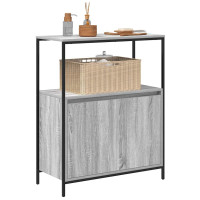 Produktbild för Badrumsskåp med hyllor grå sonoma 76,5x35x95 cm