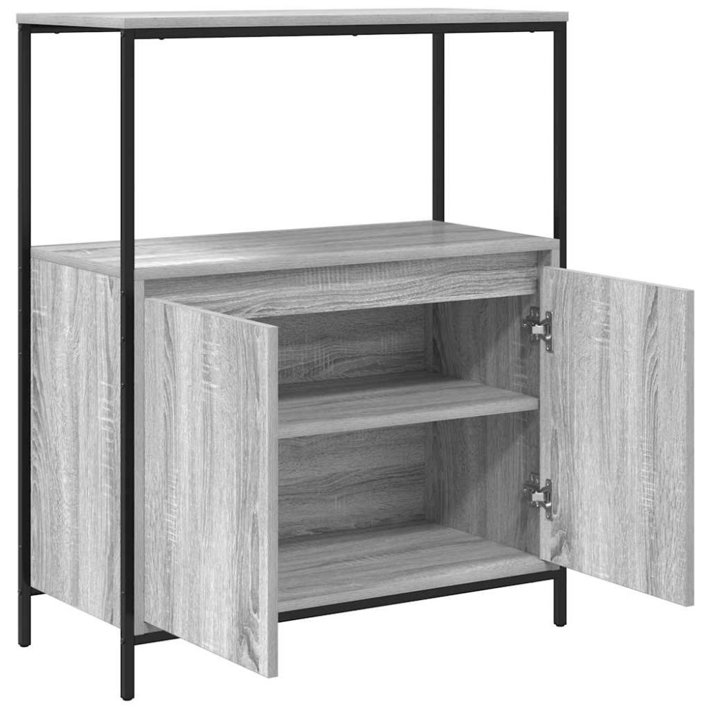 Produktbild för Badrumsskåp med hyllor grå sonoma 76,5x35x95 cm