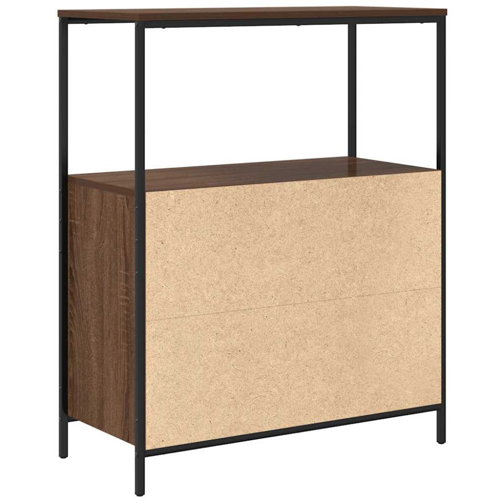 Produktbild för Badrumsskåp med hyllor brun ek 76,5x35x95 cm