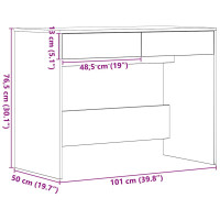 Produktbild för Skrivbord svart ek 101x50x76,5 cm konstruerat trä