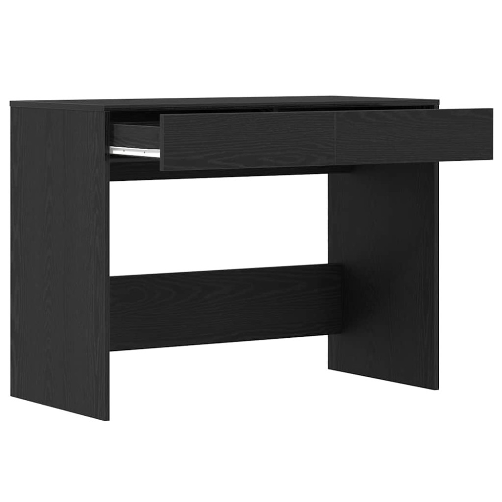Produktbild för Skrivbord svart ek 101x50x76,5 cm konstruerat trä
