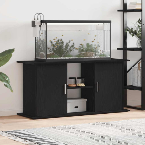 vidaXL Akvariebänk svart ek 121x41x58 cm konstruerat trä