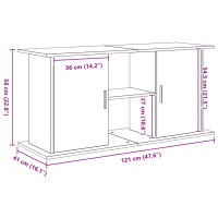 Produktbild för Akvariebänk svart ek 121x41x58 cm konstruerat trä