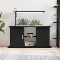 Produktbild för Akvariebänk svart ek 121x41x58 cm konstruerat trä