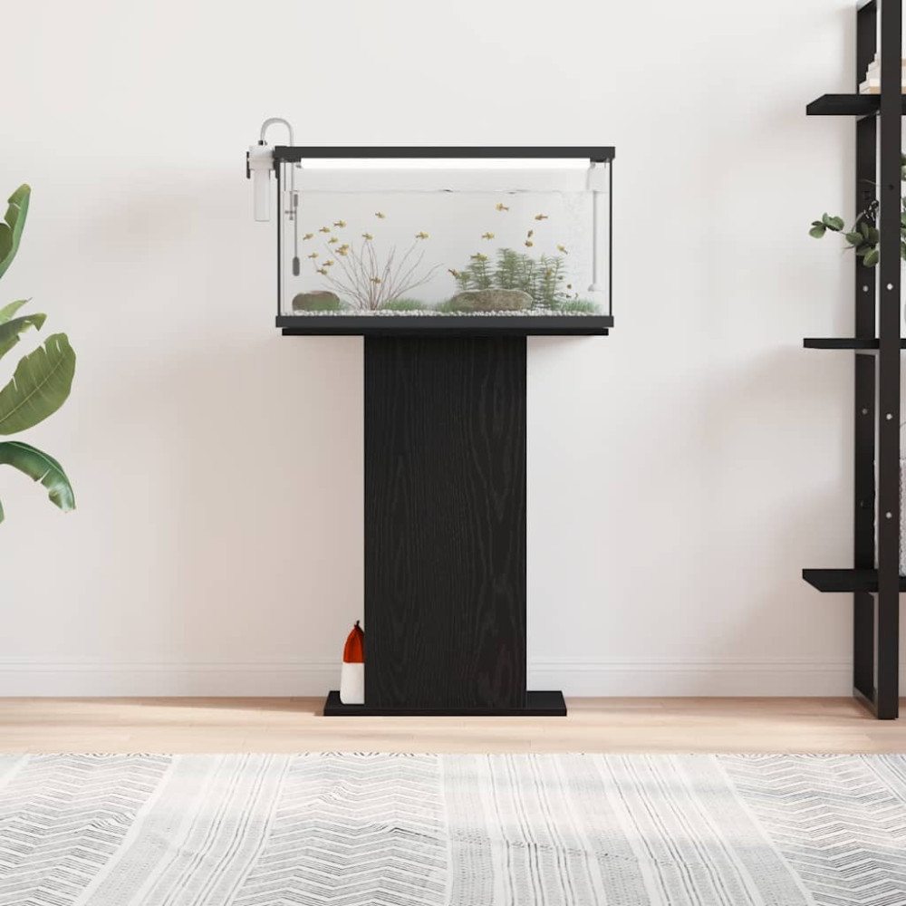 Produktbild för Akvariebänk svart ek 60,5x36x72,5 cm konstruerat trä