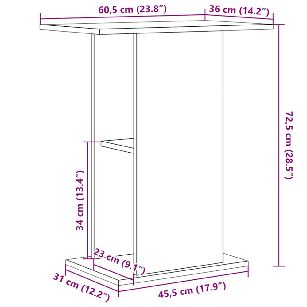 Produktbild för Akvariebänk svart ek 60,5x36x72,5 cm konstruerat trä
