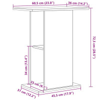 Produktbild för Akvariebänk svart ek 60,5x36x72,5 cm konstruerat trä