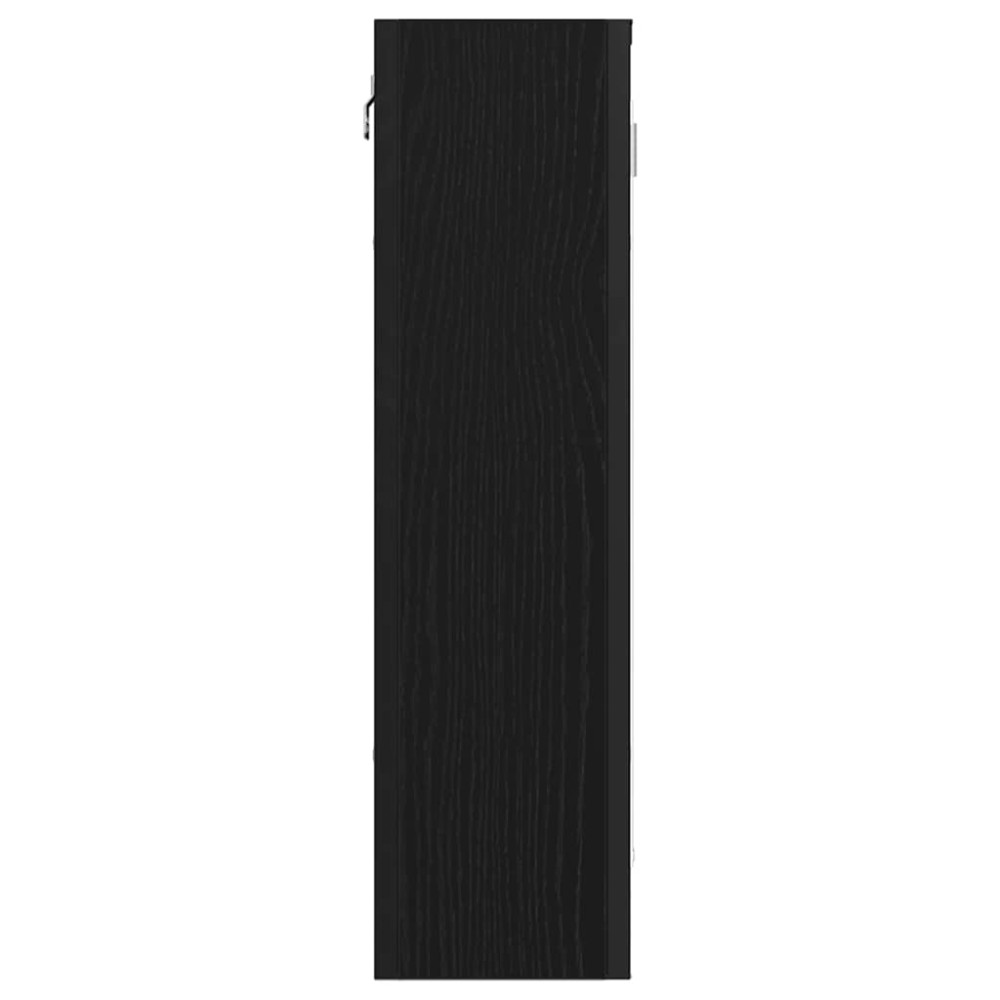 Produktbild för Badrumsspegelskåp svart ek 60x16x60 cm konstruerat trä