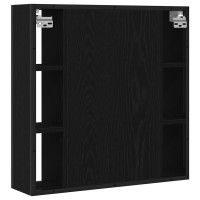 Produktbild för Badrumsspegelskåp svart ek 60x16x60 cm konstruerat trä