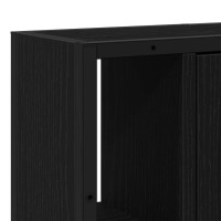Produktbild för Badrumsspegelskåp svart ek 60x16x60 cm konstruerat trä