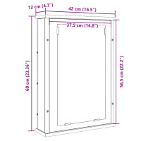 Produktbild för Spegelskåp för badrum åldrat trä 42x12x60 cm konstruerat trä