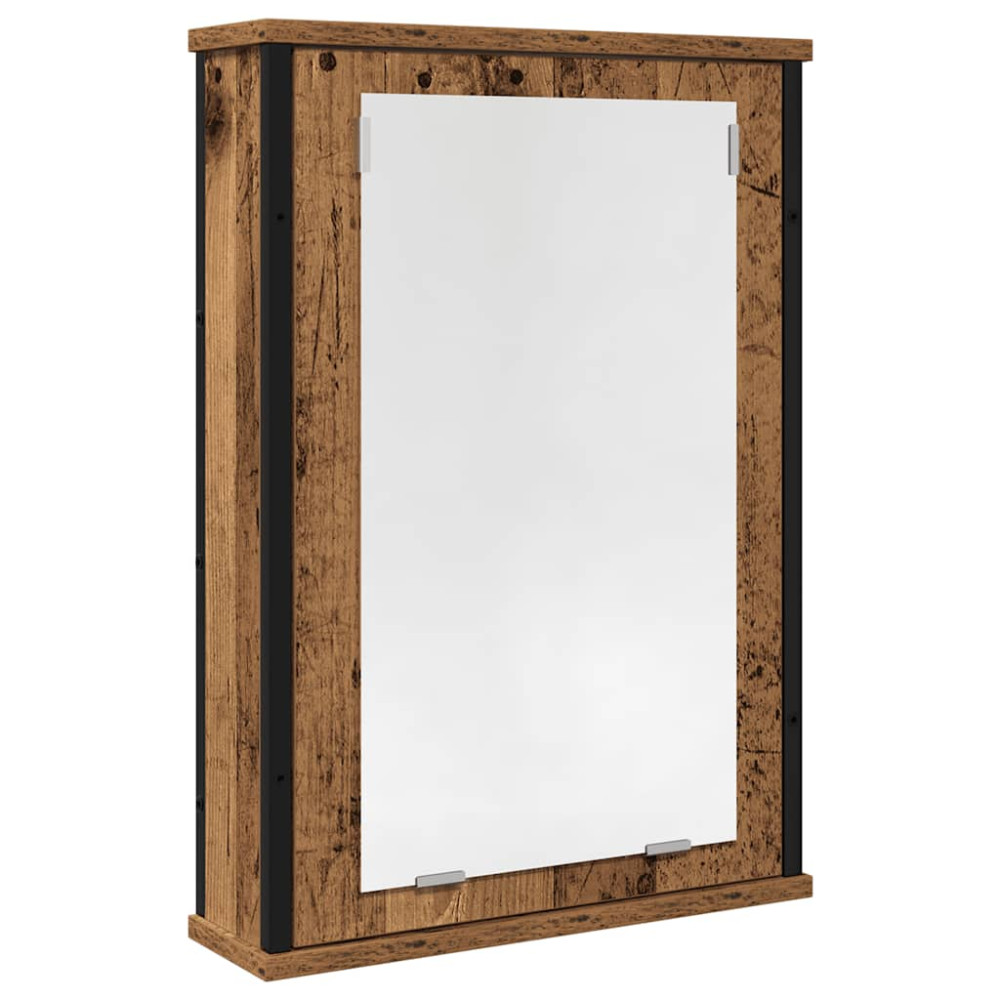 Produktbild för Spegelskåp för badrum åldrat trä 42x12x60 cm konstruerat trä