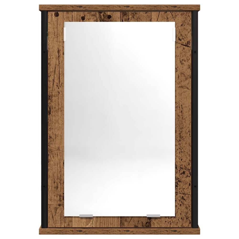 Produktbild för Spegelskåp för badrum åldrat trä 42x12x60 cm konstruerat trä