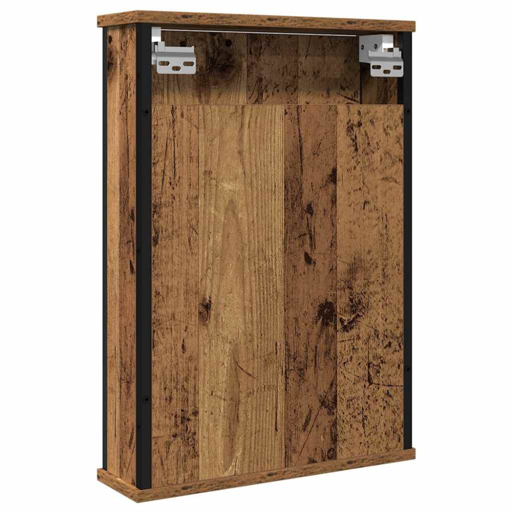 Produktbild för Spegelskåp för badrum åldrat trä 42x12x60 cm konstruerat trä