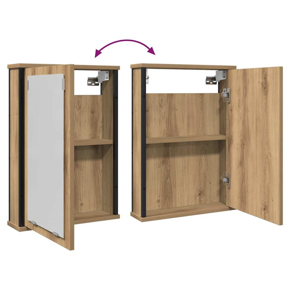 Produktbild för Spegelskåp för badrum artisan ek 42x12x60 cm konstruerat trä