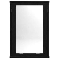 Produktbild för Spegelskåp för badrum svart ek 42x12x60 cm konstruerat trä