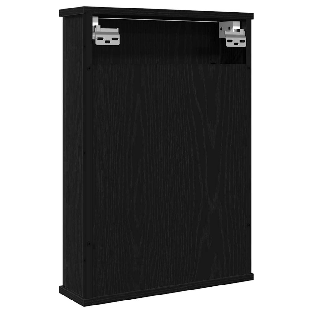 Produktbild för Spegelskåp för badrum svart ek 42x12x60 cm konstruerat trä
