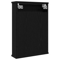 Produktbild för Spegelskåp för badrum svart ek 42x12x60 cm konstruerat trä