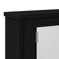 Produktbild för Spegelskåp för badrum svart ek 42x12x60 cm konstruerat trä