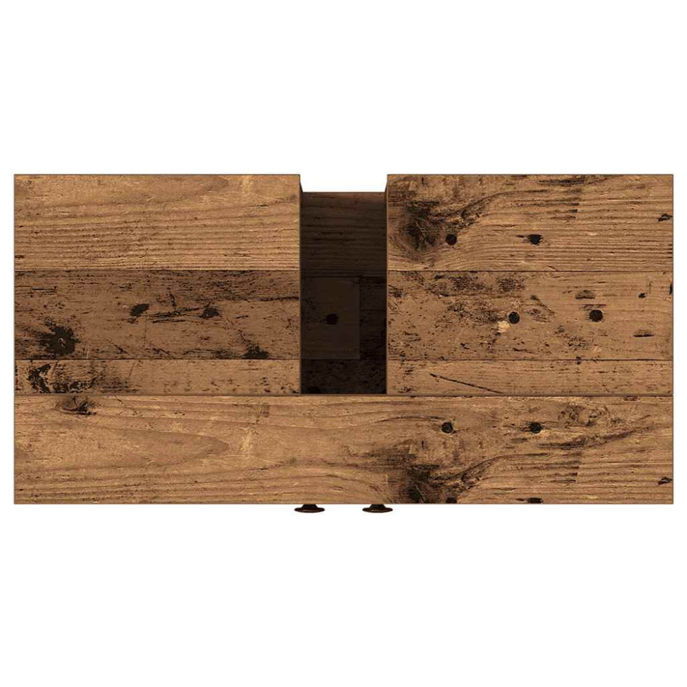Produktbild för Tvättställsskåp åldrat trä 60x30x60 cm konstruerat trä