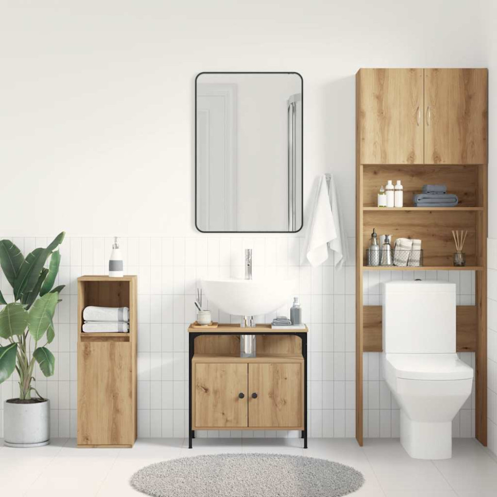 Produktbild för Tvättställsskåp artisan ek 60x30x60 cm konstruerat trä