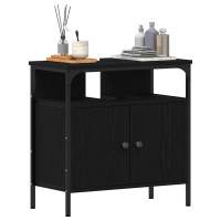Produktbild för Tvättställsskåp svart ek 60x30x60 cm konstruerat trä