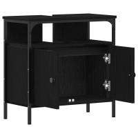 Produktbild för Tvättställsskåp svart ek 60x30x60 cm konstruerat trä