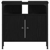 Produktbild för Tvättställsskåp svart ek 60x30x60 cm konstruerat trä