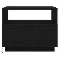 Produktbild för Soffbord med LED svart ek 50x49x40 cm