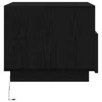 Produktbild för Soffbord med LED svart ek 50x49x40 cm